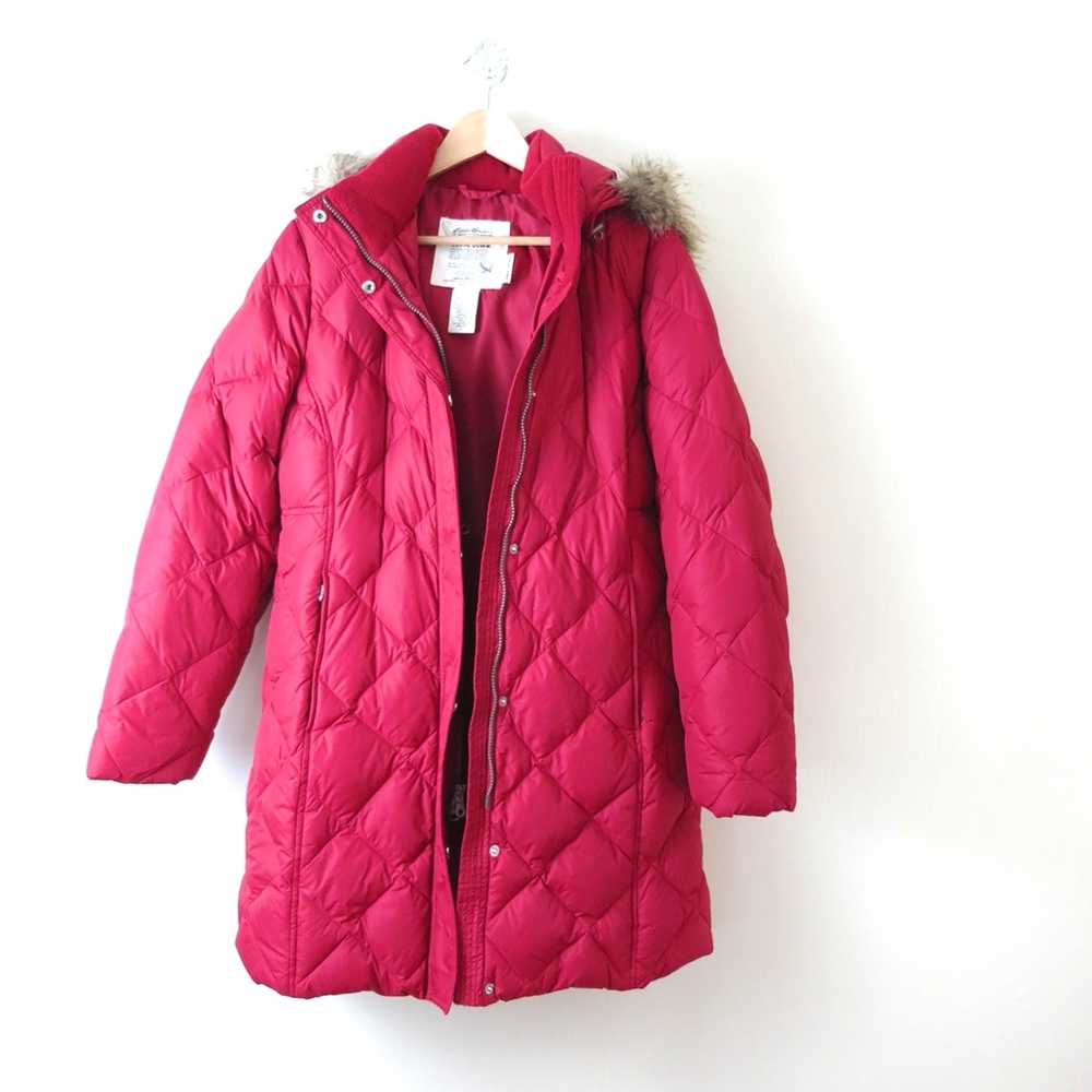 Eddie Bauer Red Goose Down Hooded Puffer Parker (700 Fill Power) - Picture 7 of 8